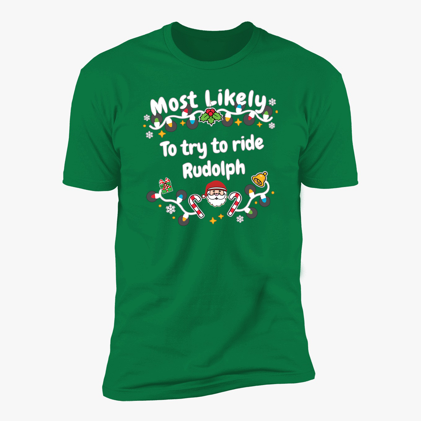 'Most Likely To try To Ride Rudolph & Rudolph Deluxe Unisex Tees'