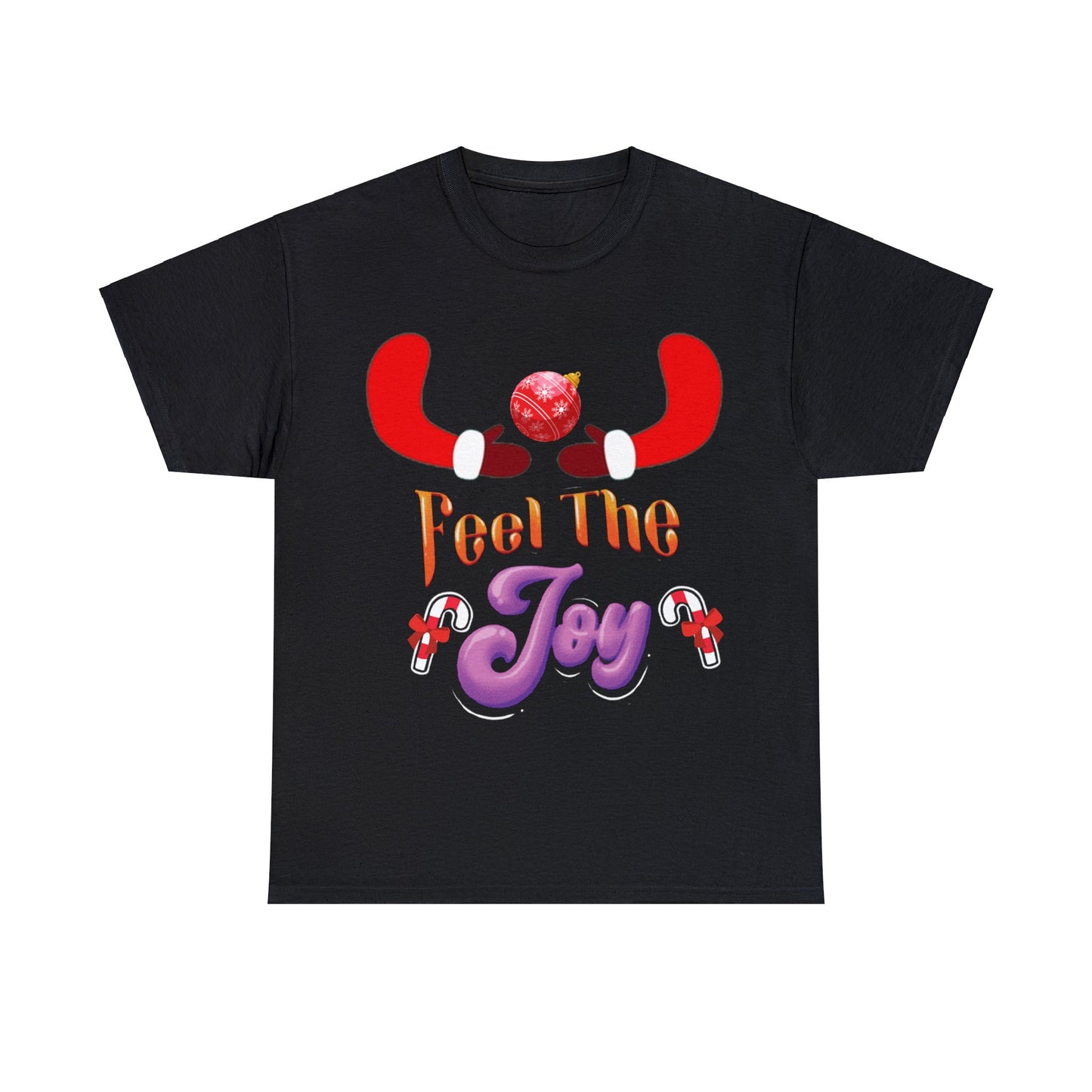 Feel The Joy Unisex Black Christmas Tee