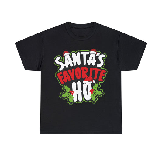 Santa's Favorite Ho | Black Tee: