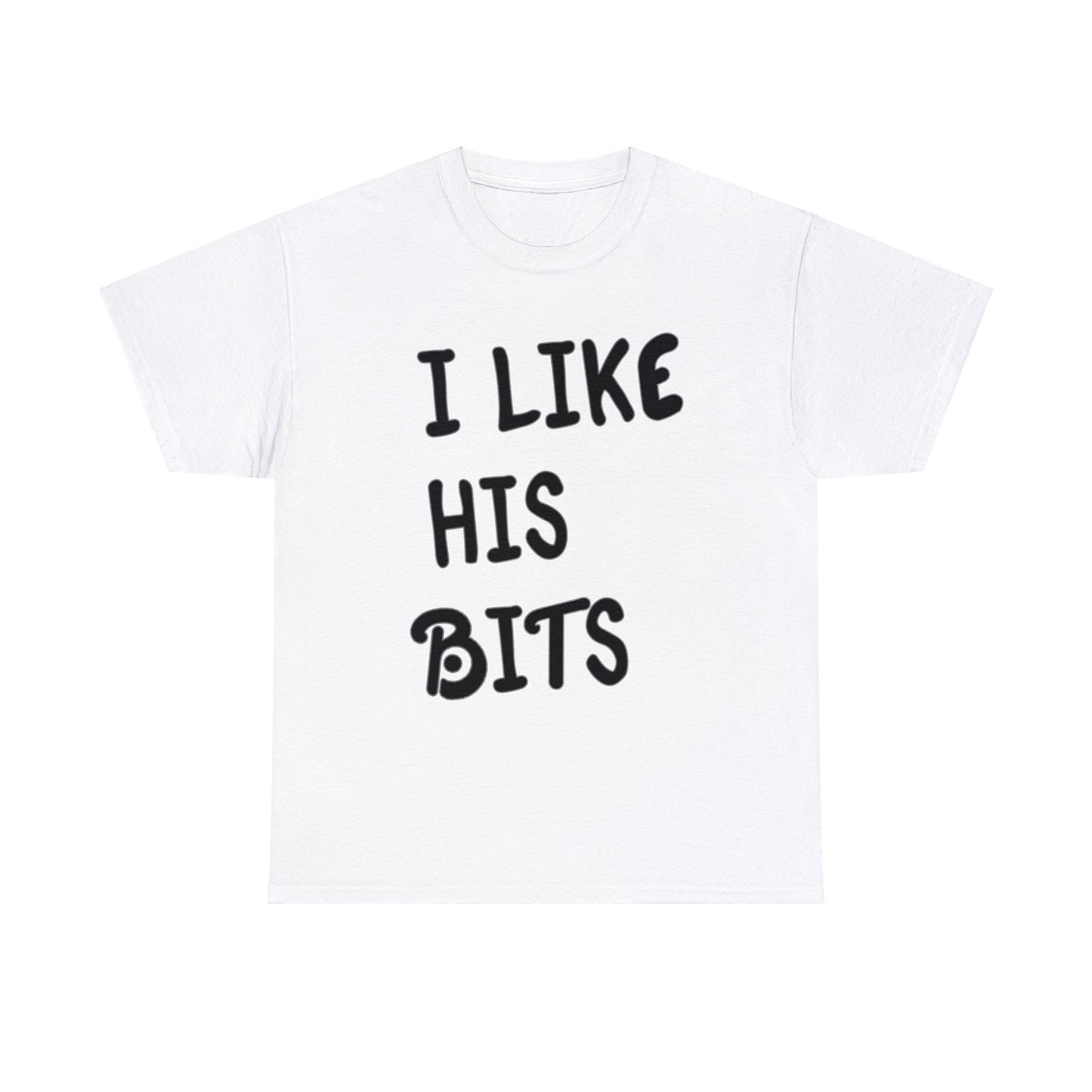 I Like His Bits Deluxe Unisex White Tee